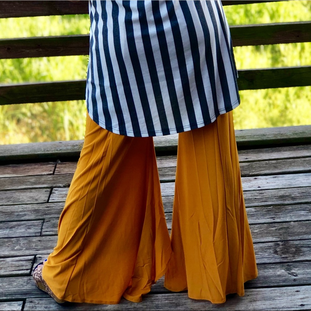 Mustard High-Low Pants - Picture 2 of 4